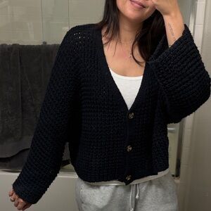 Forever 21 Black Chunky Knit Cardigan